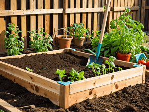Raised garden bed for vegetable guide