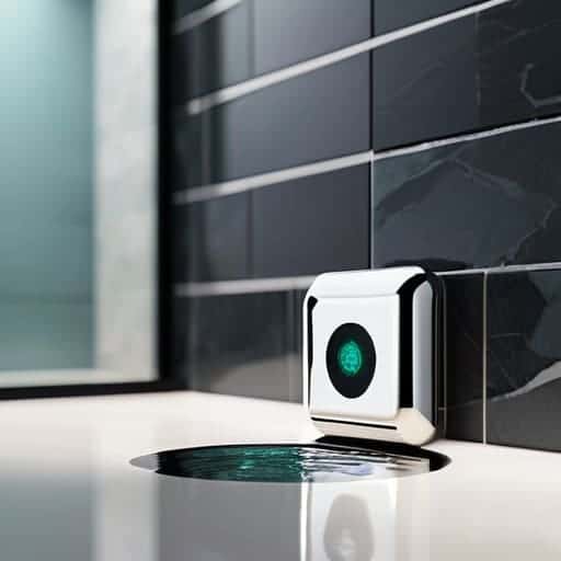 Smart shower graywater sensors tracking water flow.